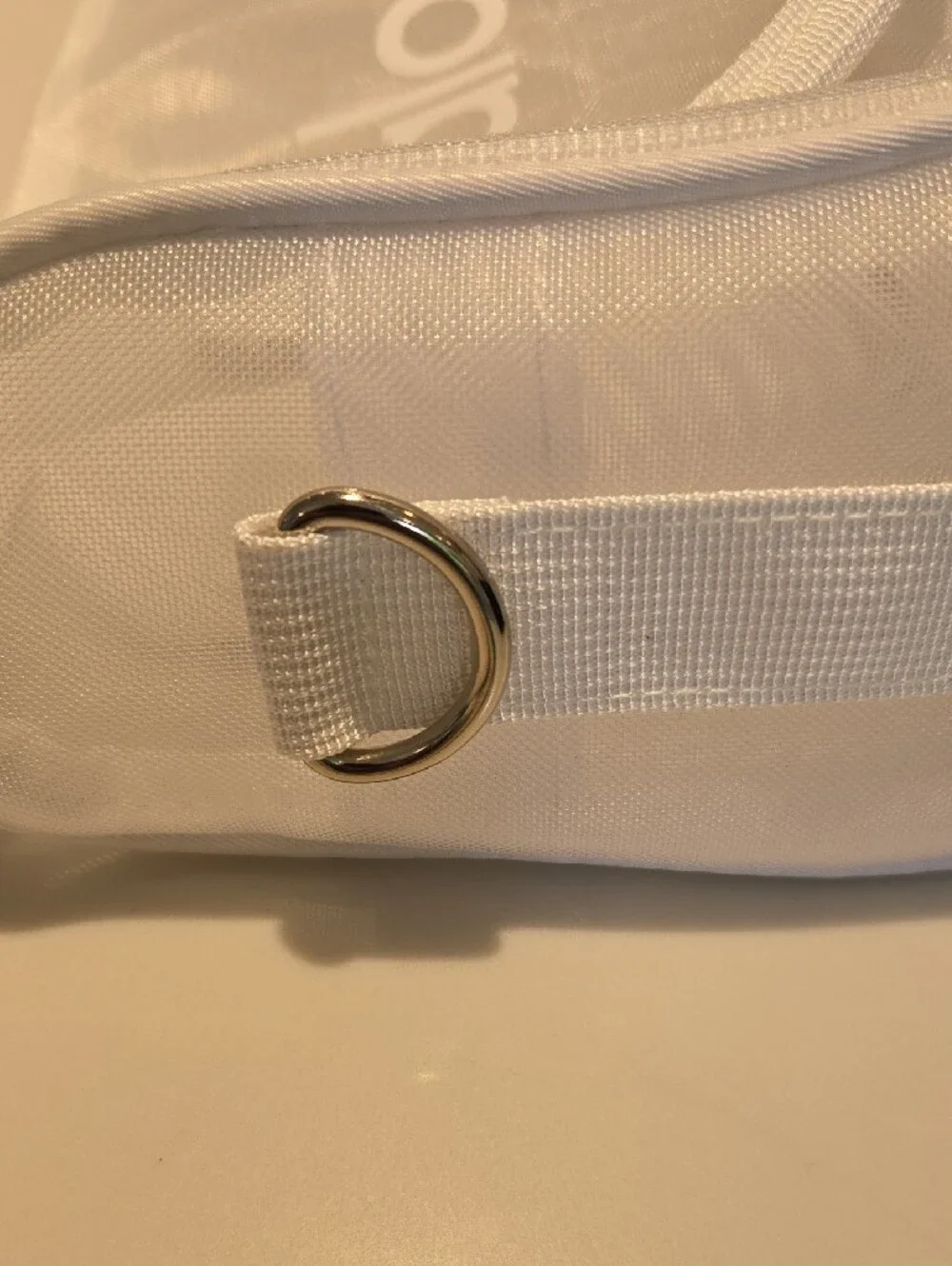 Alo White Mesh Mini Tote Bag